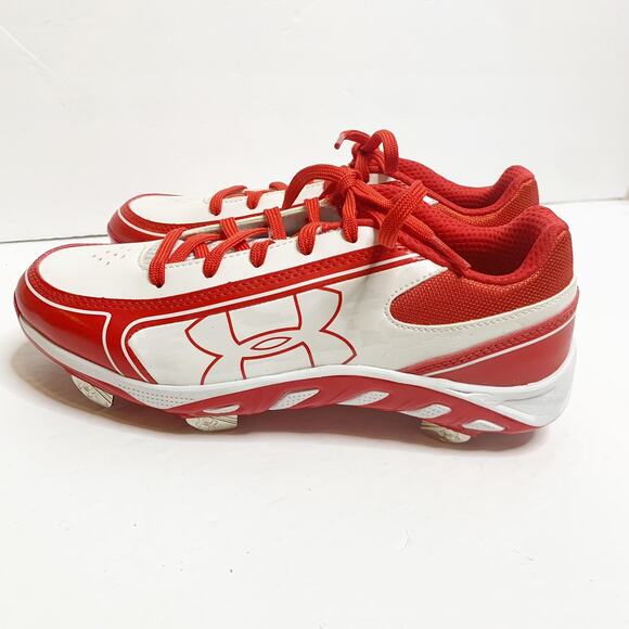 Under Armour Women's 6.5 Softball Cleats Spine Glyde ST CC Red White Fast Pitch - Picture 4 of 9